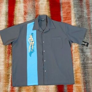 Steady Clothing men's 'Last Call' 2X Retro Rockabilly Bowling Button-Down Shirt